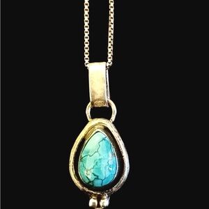 Vintage Robert Johnson RMJ
Navajo Sterling Silver Turquoise
Pendant & Necklace